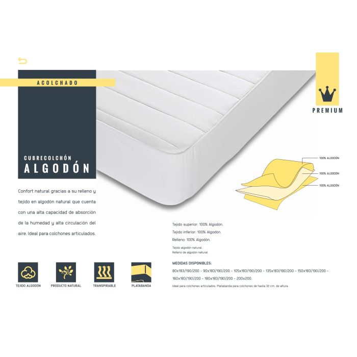 Cubrecolchón Algodón Acolchado Mash